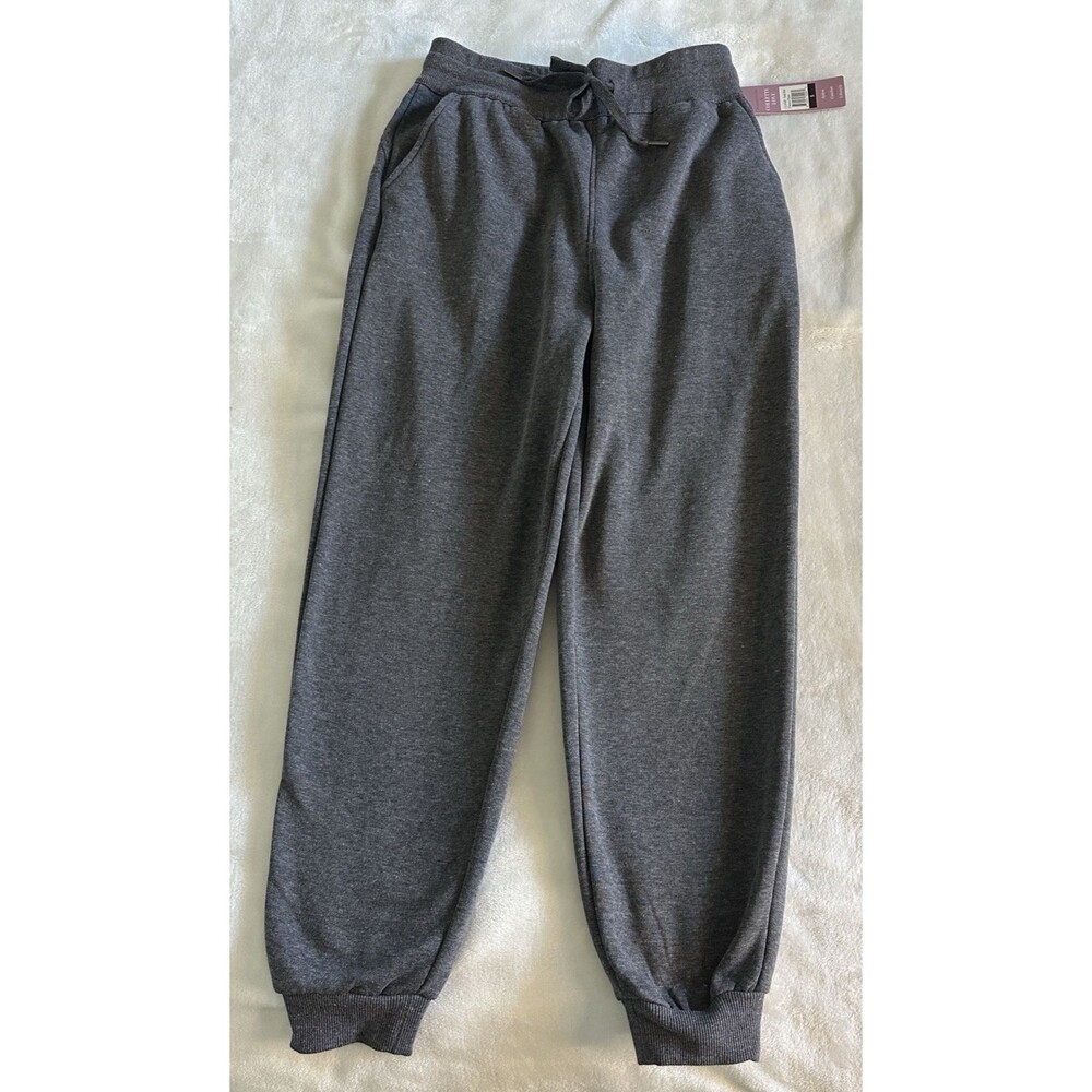 NWT Collette Love Fleece Joggers Pants Women Pockets Size S Gray Polyester Blend